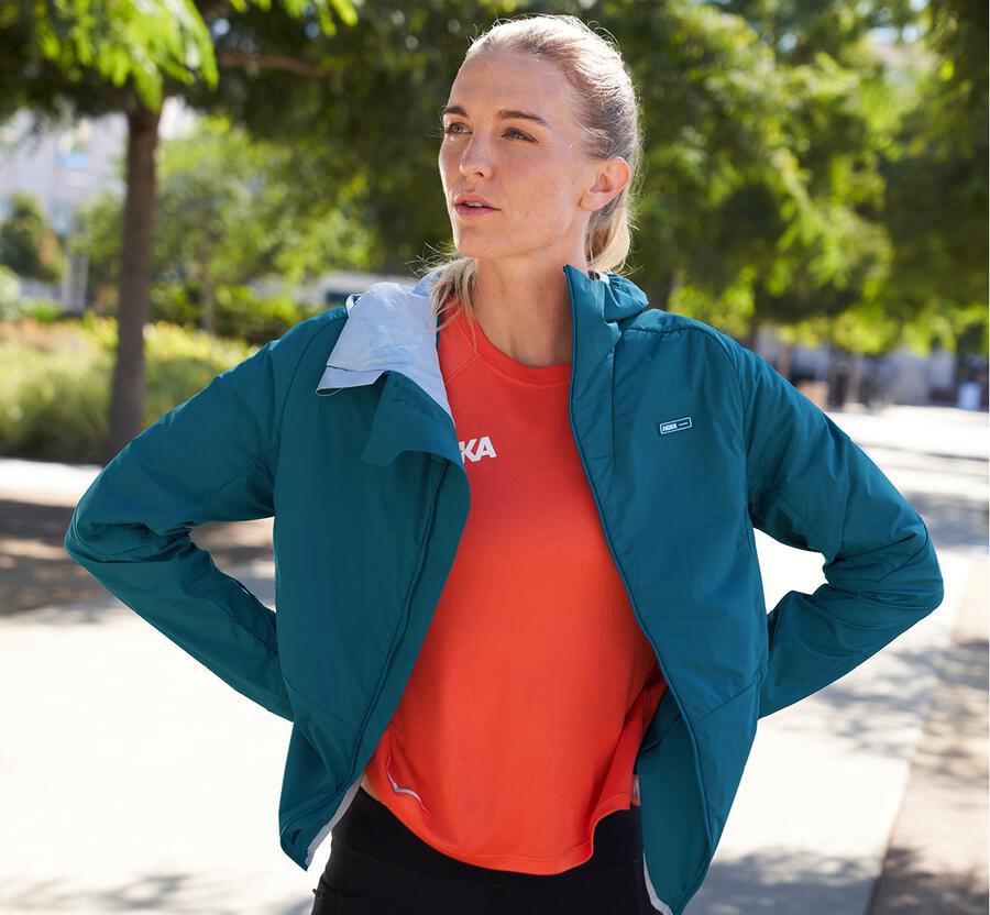 Veste Hoka One One Hybrid Run Femme - Bleu - SBZ-430578